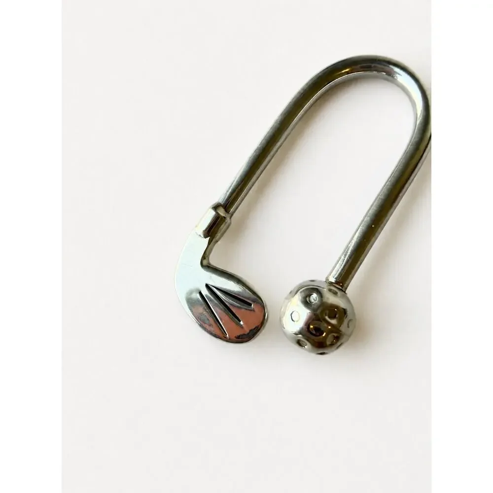 Sterling Silver 925 Golf Key Ring Screw-Off Golf Ball Keychain Vintage Golfcore